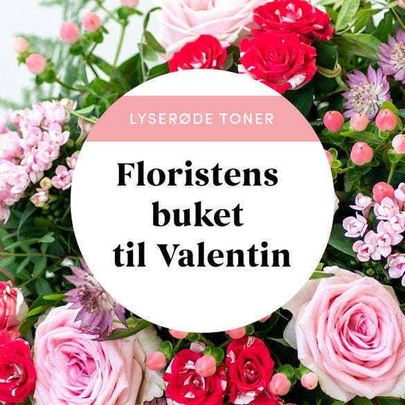 Floristens valentinsbuket i lyserøde nuancer